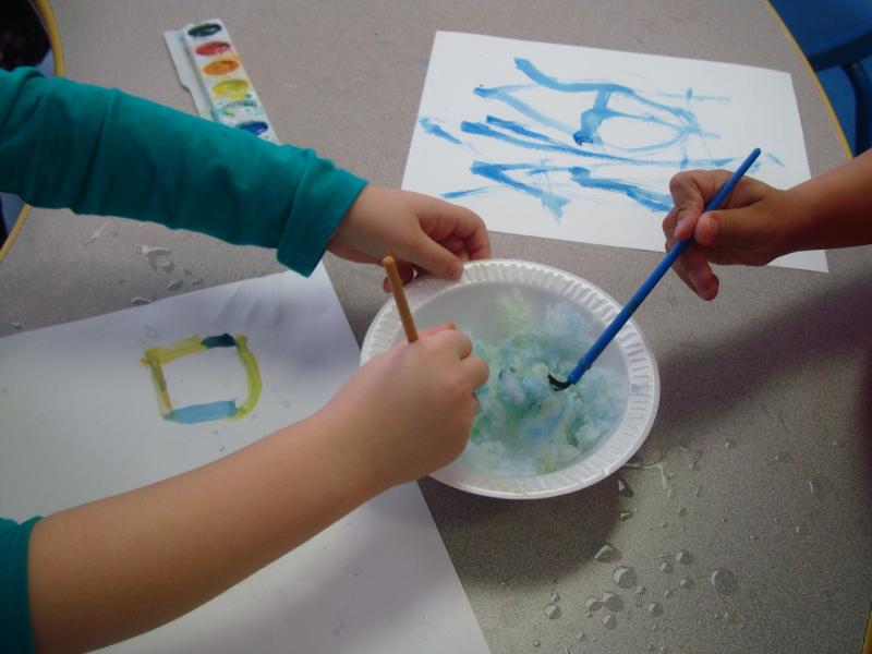 Painting with snow and other fun snowy activities!